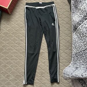 Adidas Kids Black Joggers with White Stripes